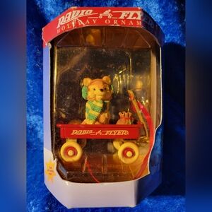 Radio Flyer Collectable Holiday Ornament with Fox in Red Wagon